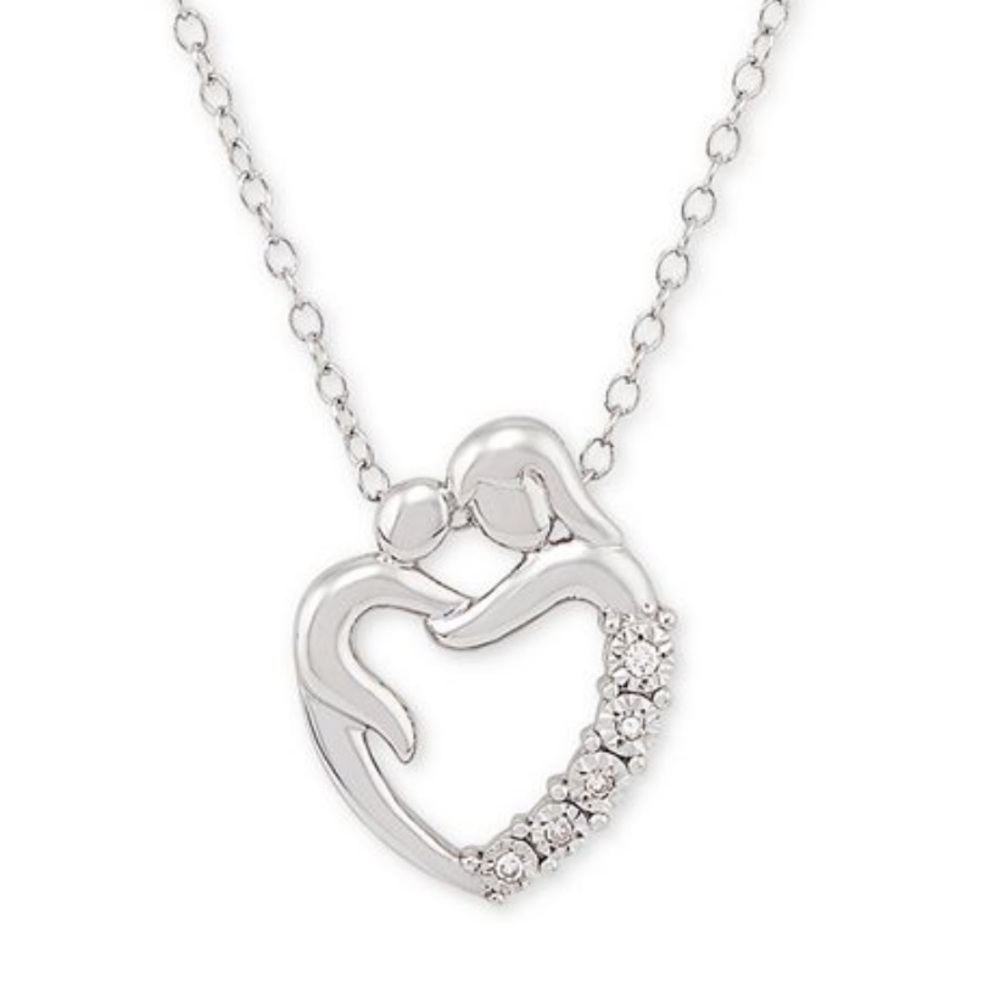 Diamond Accent Mother & Child Necklace